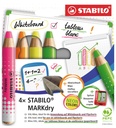 Whiteboardpotlood STABILO MARKdry etui à 4 neon kleuren
