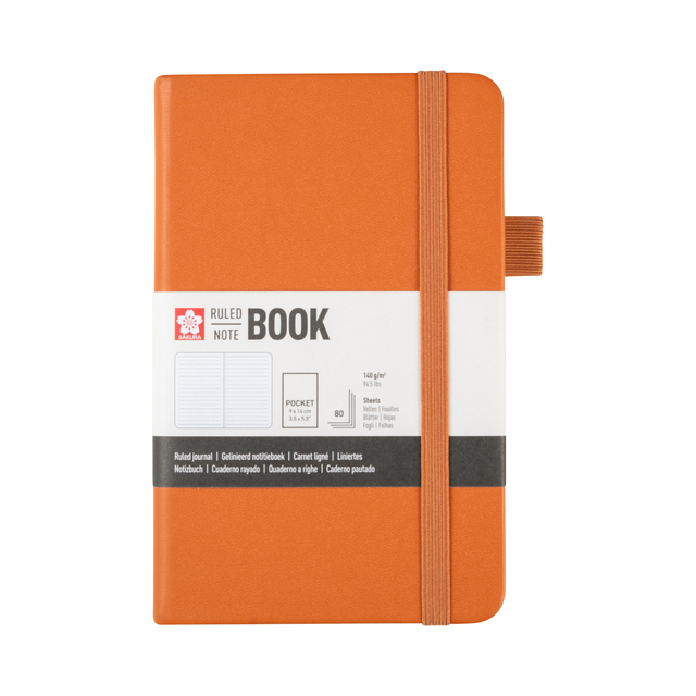 Carnet de notes Sakura Pocket 90x140mm ligné couverture rigide ambre