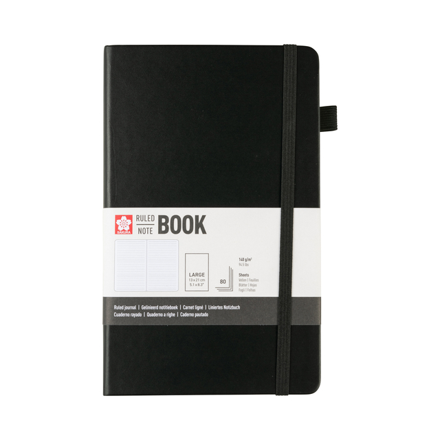 Carnet de notes Sakura Pocket 130x210mm ligné couverture rigide cendre