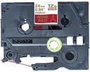 Ruban Brother P-touch TZe-RW54 24mm or sur bordeaux