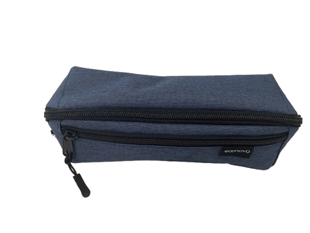 Trousse à crayons Econovo avec 2 fermeture à glissière bleu