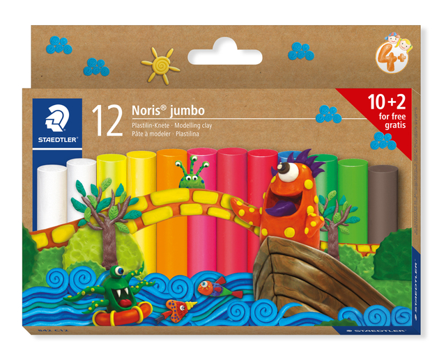 Boetseerklei Staedtler Noris jumbo set à 12 kleuren