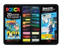 Marqueur peinture Uni POSCA Manga Hero assorti coffret métal 20 pièces