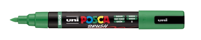 Marqueur peinture Uni POSCA PC-5BR pointe pinceau Medium vert foncé