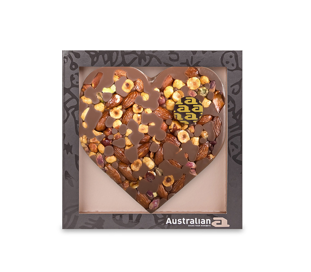 Cœur en chocolat Australian lait et noisettes