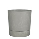 Plantenpot Mica Coco met schotel rond hoogte 23,5 Ø22,5 cm grijs
