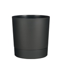 Plantenpot Mica Coco met schotel rond hoogte 23,5 Ø22,5 cm antraciet