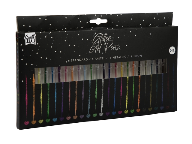 Stylo gel Craft ID pailleté set 24 couleurs