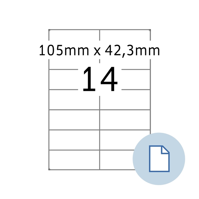Etiquette HERMA 8414 A4 EXPR 500 105x42,3mm blanc 7000 pièces