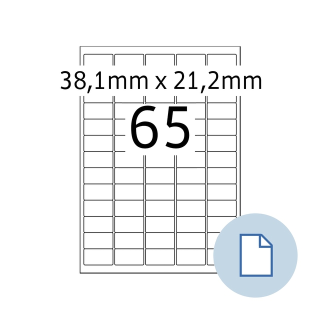 Etiket HERMA 8465 A4 EXPR 500 38.1x21.2mm wit 32500 stuks
