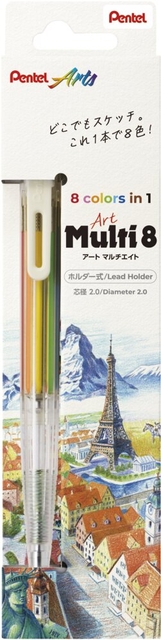 Portemine Pentel XPH804 2,0mm multi 8 couleurs