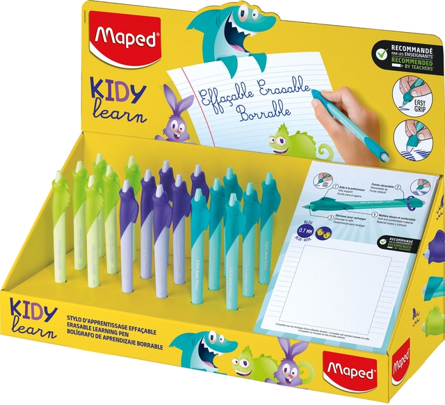 Oefenpen Maped Kidy Learn Magic uitwisbaar display à 18 stuks assorti