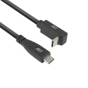 Kabel ACT USB-C standaard naar USB-C hoek boven/beneden 10Gbps 2m
