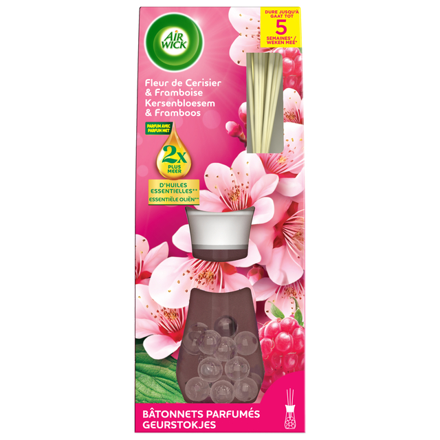 Bâtonnets parfumés AirWick Essential Oil Fleur de cerisier & Framboise 25ml