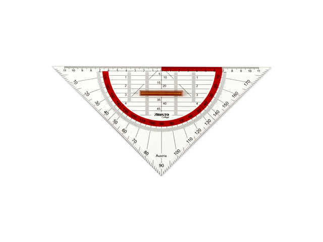 Equerre Aristo GEOCollege 220mm avec poignée transparent