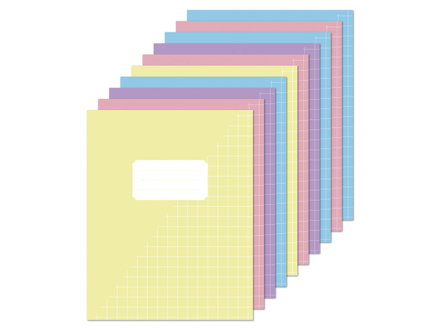 Schrift Kangaro A5 ruit 10mm 80 pagina's 60 gram assorti pastel pak à 10 stuks