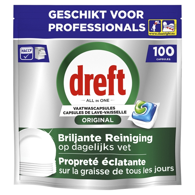 Vaatwastabletten Dreft All-in-1 Professional Regular 100 stuks