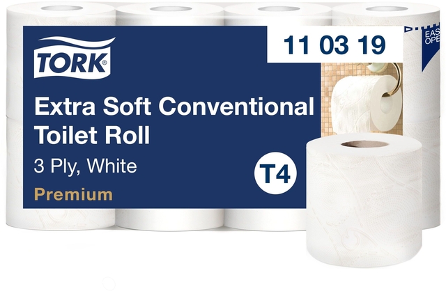 Toiletpapier Tork T4 Premium 3-laags 56x155 vel wit 110319