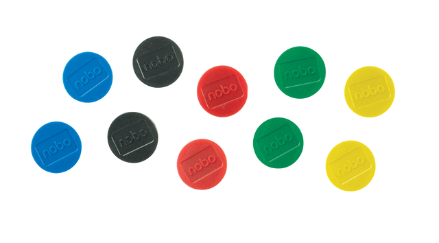 Magneet Nobo 38mm assorti 10 stuks
