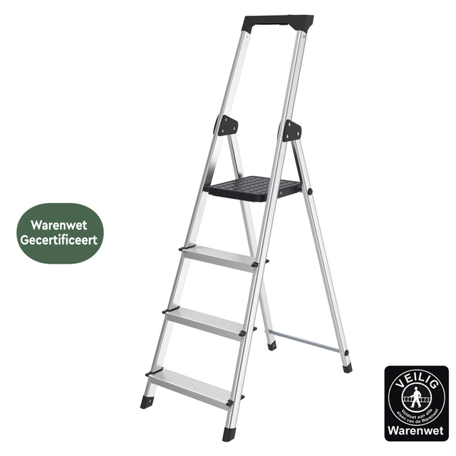 Escabeau BRASQ 4 marches aluminium SLA 400 argent