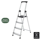 Huishoudtrap BRASQ 4 treden aluminium SLA400 zilver