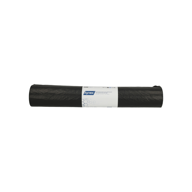 Afvalzak Hynex 70x110cm HDPE recycled T25 120L zwart rol à 25 stuks