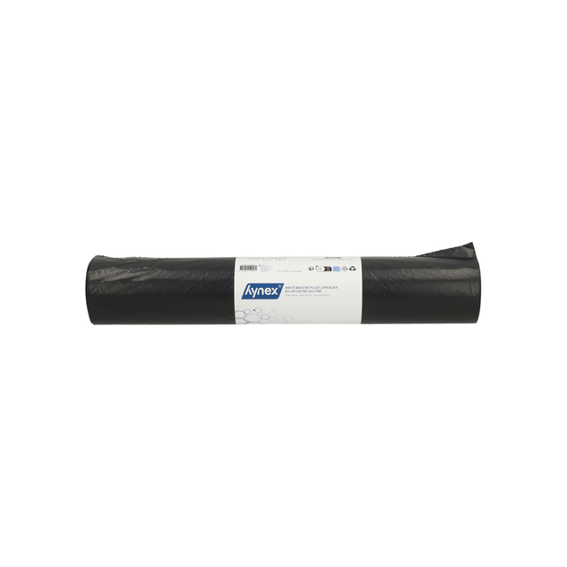 Sac poubelle Hynex 60x80cm LDPE recyclé T60 60L noir rouleau 20 pièces
