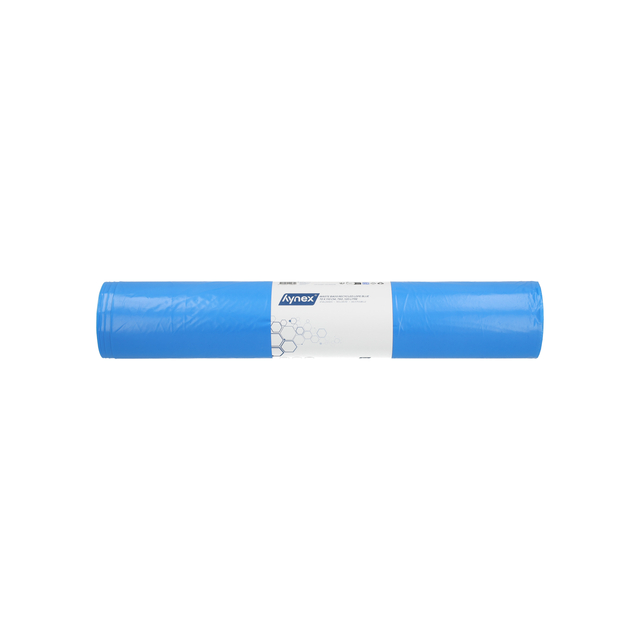 Sac poubelle Hynex 70x110cm LDPE recyclé T60 120L bleu rouleau 20 pièces