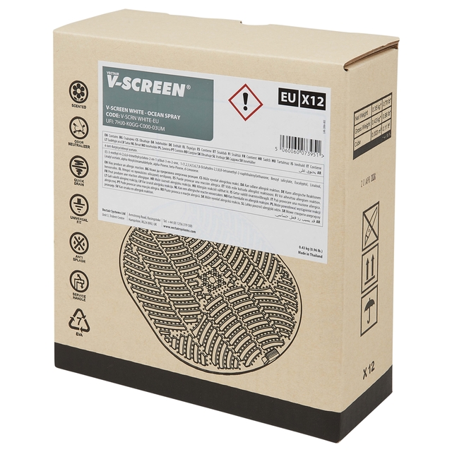 Urinoirmat V-screen Ocean Spray 12 stuks