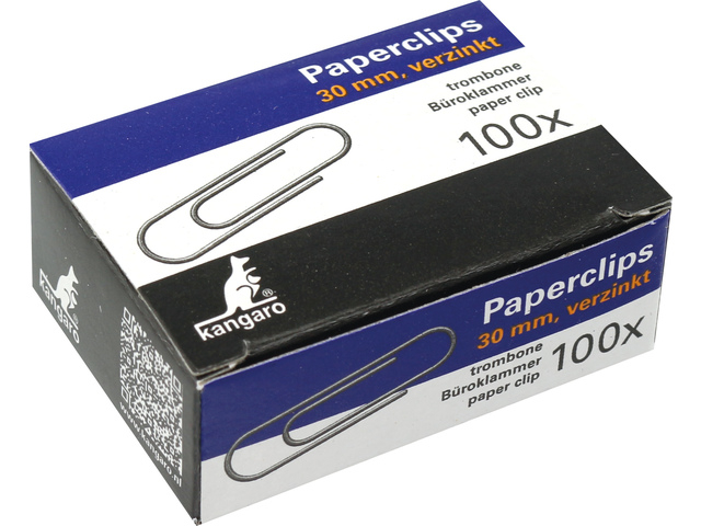 Paperclip Kangaro 30mm rond verzinkt 100 stuks