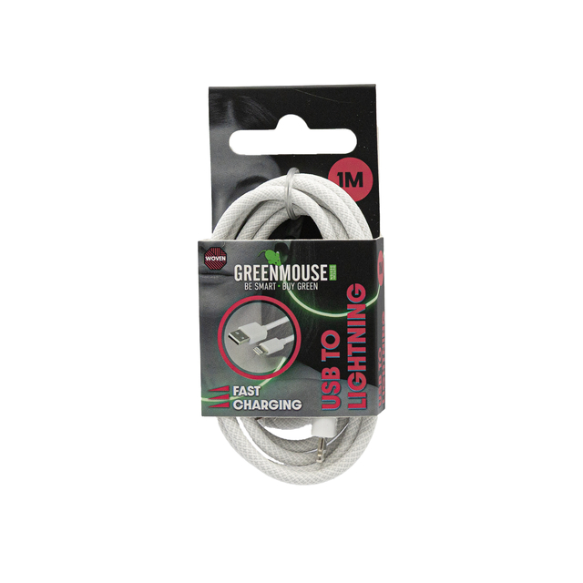 Câble Green Mouse USB-A vers Lightning Data Woven 1m blister