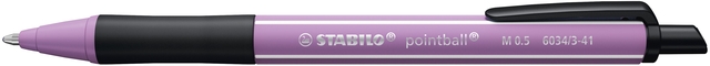 Stylo bille STABILO pointball Wildflower Medium mauve glycine