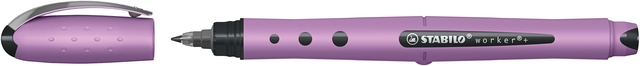 Rollerpen STABILO Worker+ Wildflower medium grijsviolet
