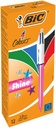 Stylo bille 4 couleurs BIC Shine Medium rose 12 pièces