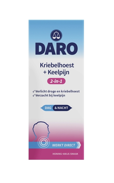 Sirop contre la toux Daro 2-en-1 Toux irritante + mal de gorge 150ml