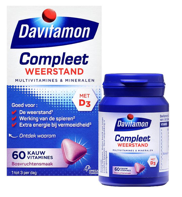 Multivitamines Davitamon à mâcher Fruits des bois 60 comprimés