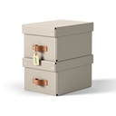 Opbergdoos Leitz Puro deksel 7 liter set van 2 beige