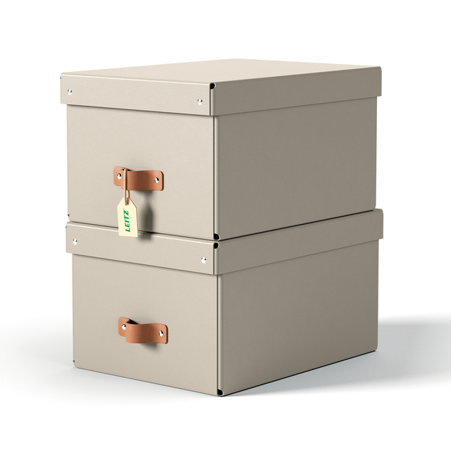 Boîte de rangement Leitz Puro avec couvercle 17L beige set 2 pièces