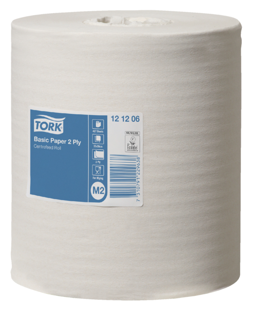 Poetspapier Tork M2 Basic Universal 2-laags 160m wit 121206