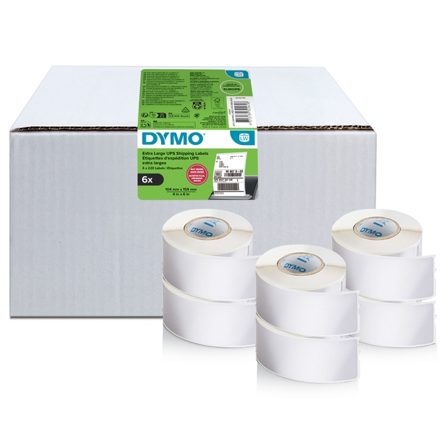 Etiquettes d'expédition LabelWriter 5XL 104x159mm 6 rouleaux de 220 pièces blanc