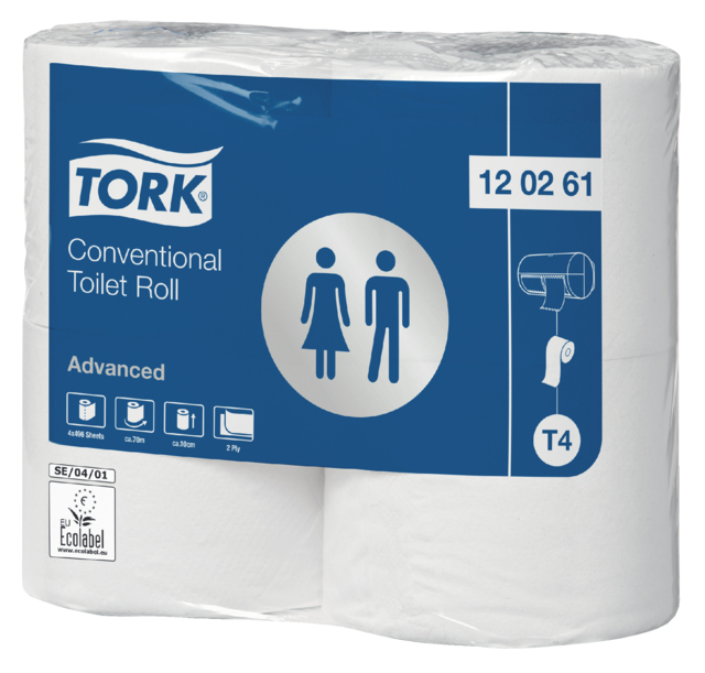 Toiletpapier Tork T4 Advanced 2-laags 493 vel wit 120261