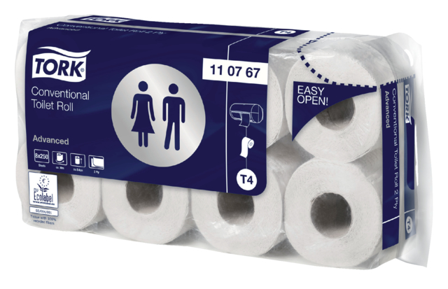 Papier toilette Tork T4 110767 Advanced 2 ép 250fls blanc