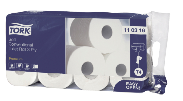 Toiletpapier Tork T4 Premium 3-laags 250 vel wit 110316