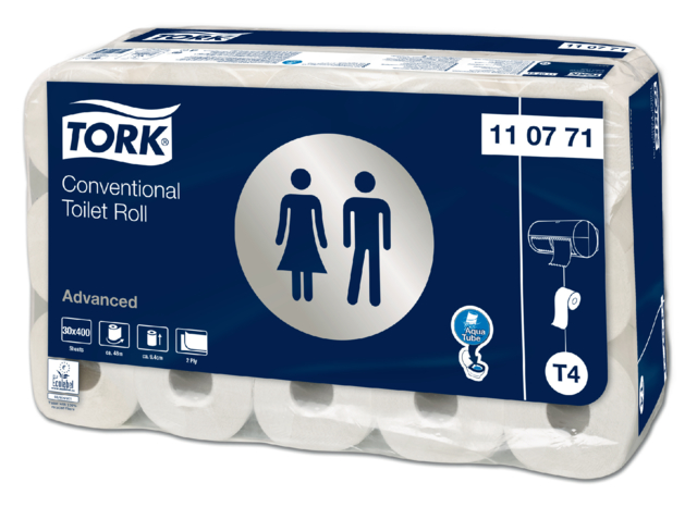 Papier toilette Tork T4 110771 Advanced 2 épaisseurs 400 feuilles blanc