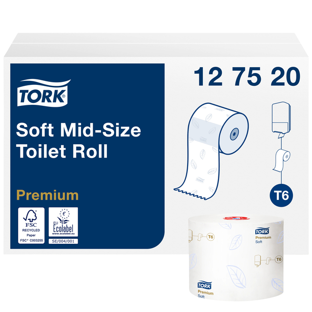Papier toilette Tork T6 Premium 127530 2 épaisseurs 90m blanc
