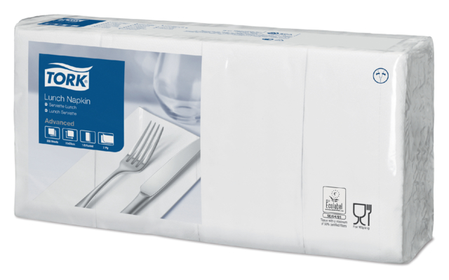 Serviettes Tork Advanced 477402 2 épaisseurs pli 1/8 328x325mm blanc 200 pièces