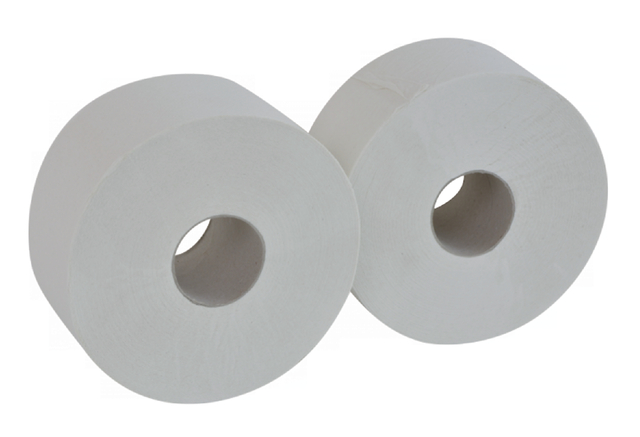 Toiletpapier Cleaninq T2 jumbo klein 2-laags 12x170m wit