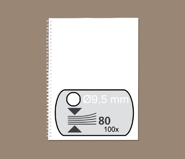 Peigne métallique GBC 9,5mm 34 anneaux A4 blanc 100 pièces