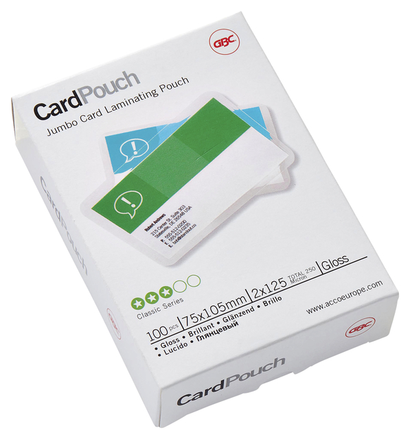 Lamineerhoes GBC club card 75x105mm 2x125micron 100 stuks