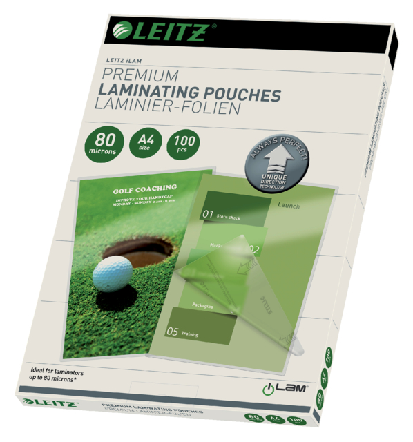 Pochette de plastification Leitz Ilam A4 2x80 micron 100 pièces